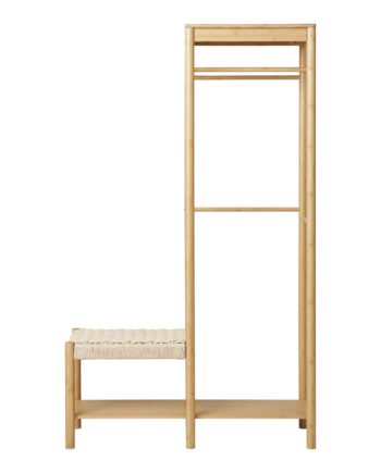 Ember Tøjstativ Tøjstativ Med Naturflet Bænk  Bambus  Natur 36x95x165