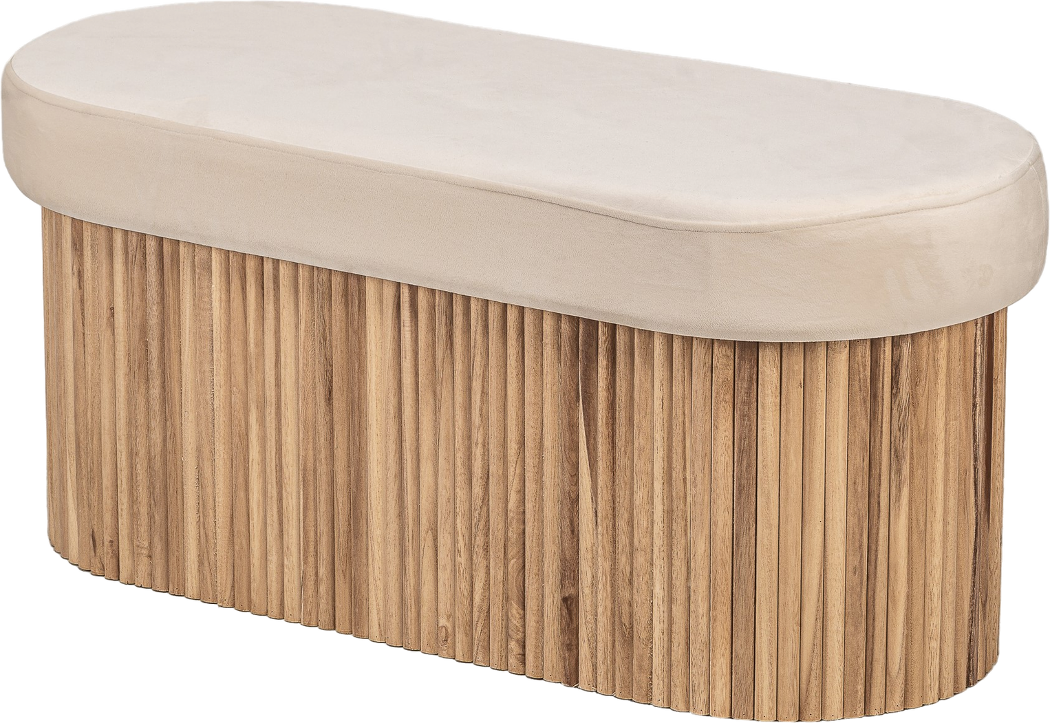 Entrébænk Nordlys Furniture Baotsu Beige Fløjl   Skandinavisk Siddebænk   Valnøddetræsfiner H44ã B89ã D40 Cm