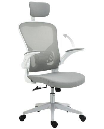 Ergonomisk Kontorstol Med Lændestøtte Og Nakkestøtte Grå