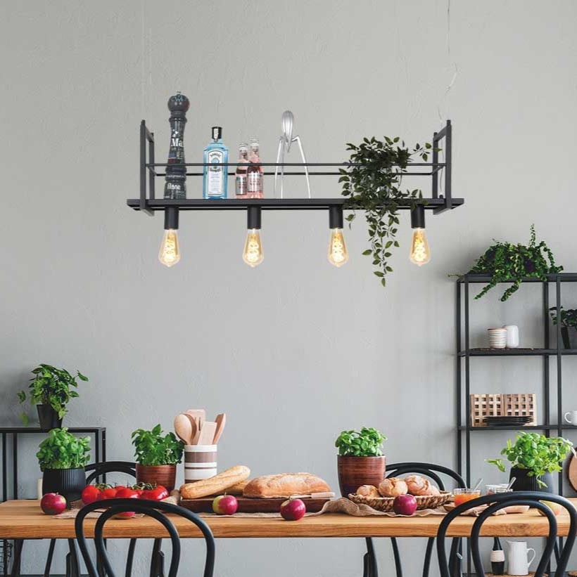 Estante Loftlampe   Metal Med Opbevaringshylde