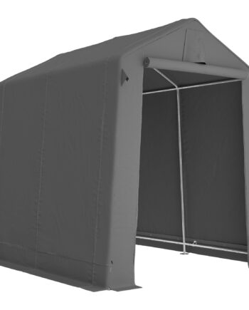 Garagetelt              Vandafvisende Udstyrstelt Med Rullestang  Lynlåsdør  Ventilation  Gavltag  Mørkegrå