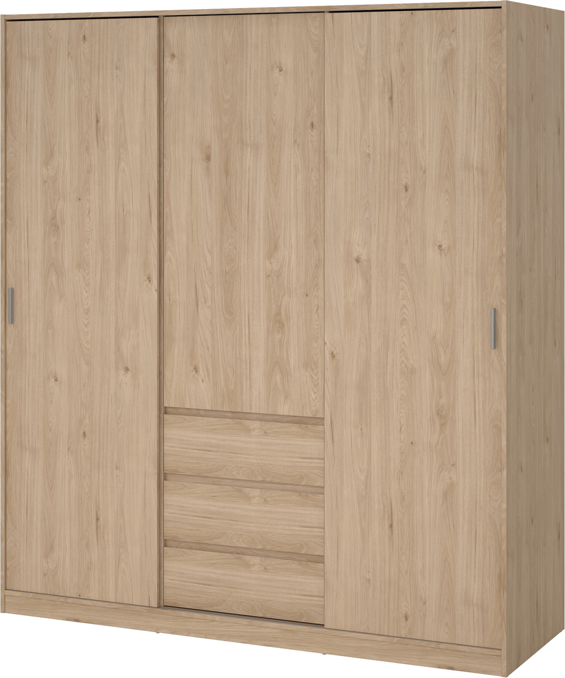 Garderobeskab Vesterholm Naia H200ã B177ã D60 Cm  Jackson Hickory     Skydedøre    Dør    Skuffer  Fsc