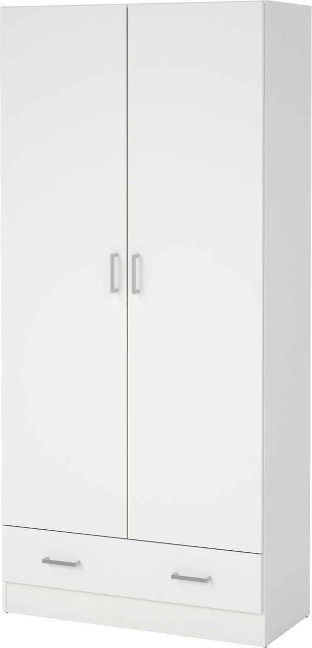 Garderobeskab Vesterholm Space H170xb79xd36 Cm  Hvid    Døre  Skuffe  Fsc-certificeret