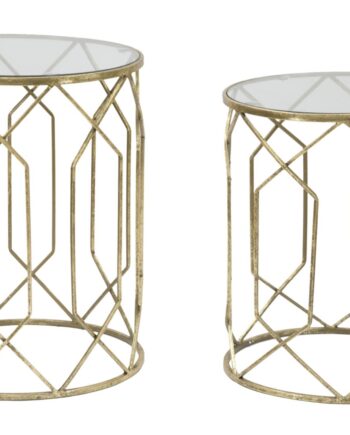Glam Borde   Guldfarve  Metal Og Glas   42x53 Og 38x47 Cm