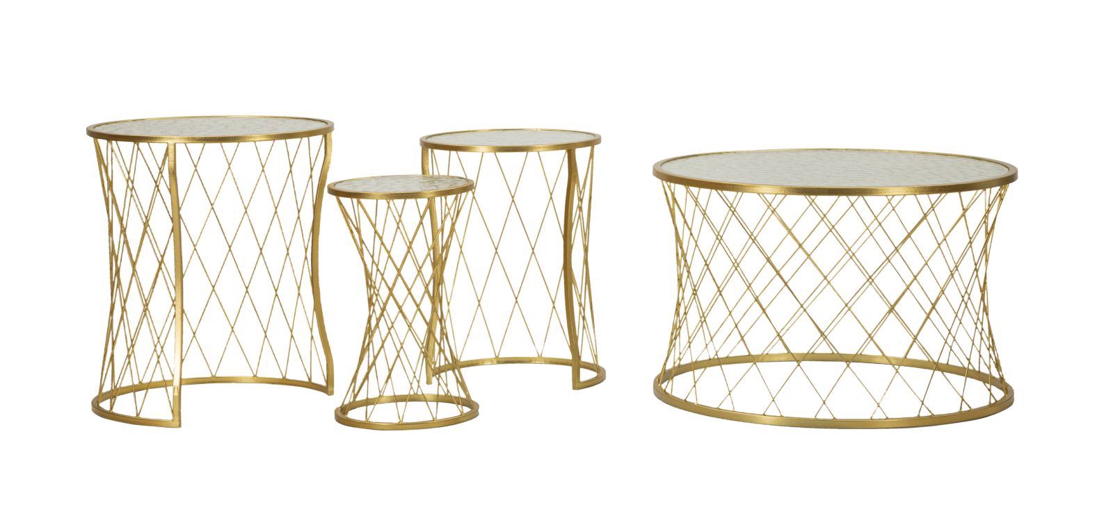Glam Borde  Sæt Med   Styks  Metal Og Glas   70x45 47x54x5 36x50 28x45 Cm