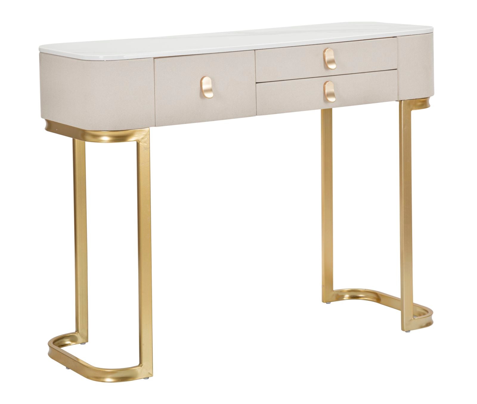 Glam Konsolbord   Guldfarve  Fyrretræ  Mdf Og Metal   100x40x80 Cm