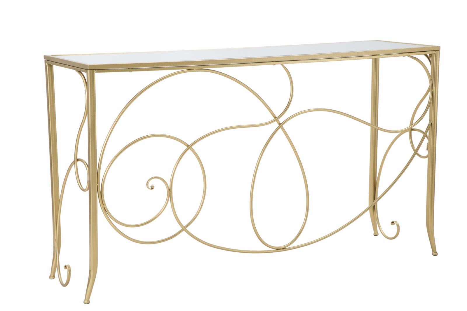 Glam Konsolbord   Guldfarve  Metal Og Mdf   140x40x80 Cm