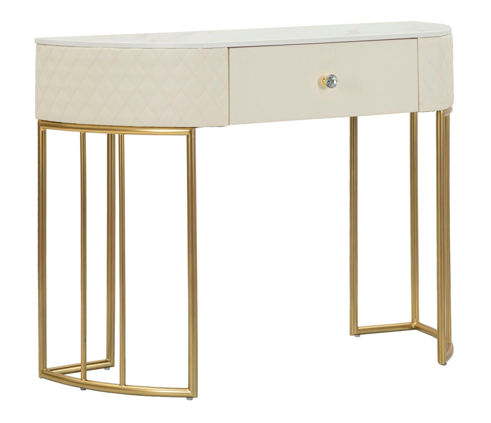 Glam Konsolbord   Træ  Mdf  Metal   100x40x75 Cm