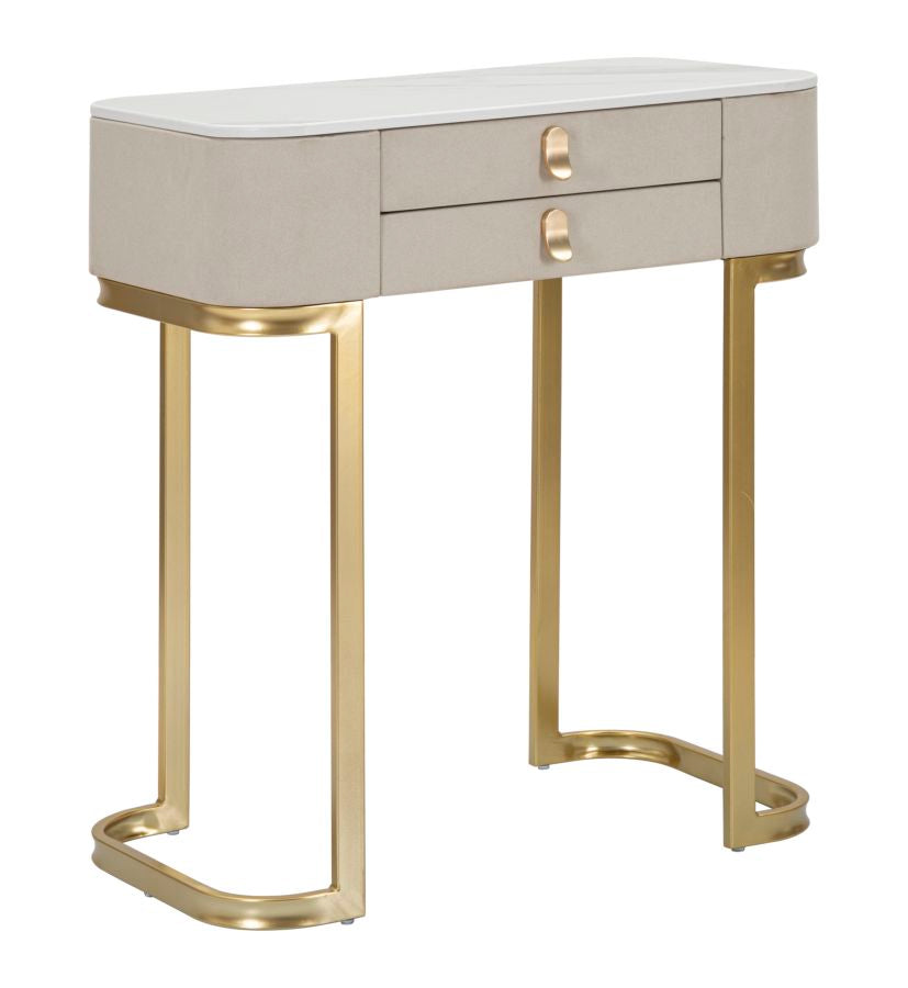 Glam Konsolbord   Træ  Mdf Og Metal   70x40x80 Cm
