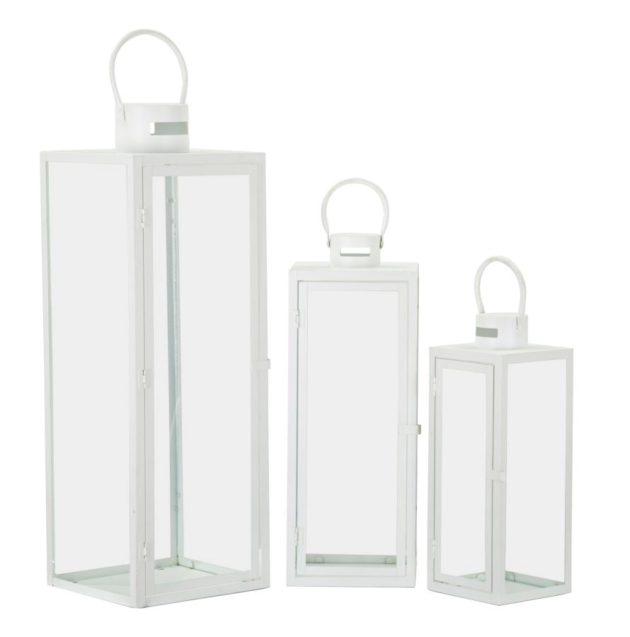 Glam Lanterner Jern Og Glas 22x22x66 Og 18x18x49 Og 14x14x39 Cm