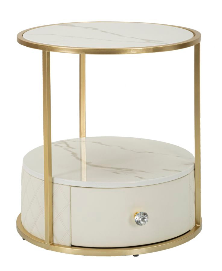 Glam Sengebord   Træ  Mdf  Metal Og Plast   43x48 Cm