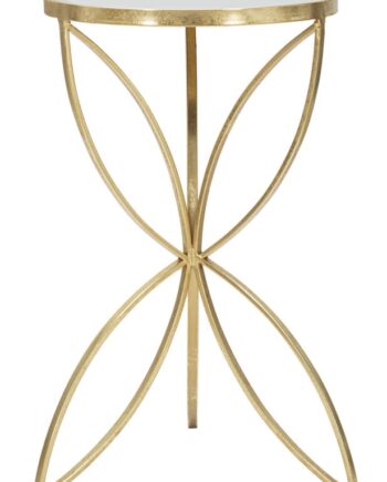 Glam Sidebord   Guldfarve  Metal Og Glas   35x60 Cm