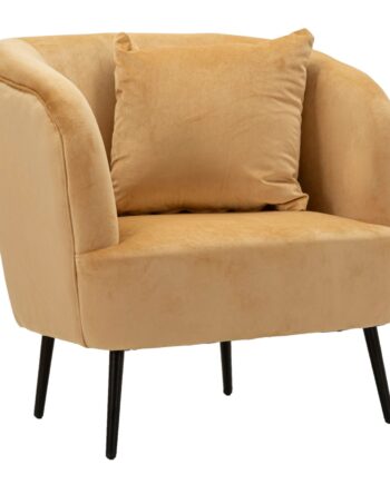 Glam Stol   Sort Af Fyrretræ Træ  Mdf  Sponge  Polyester Og Metal   73x66x78 Cm