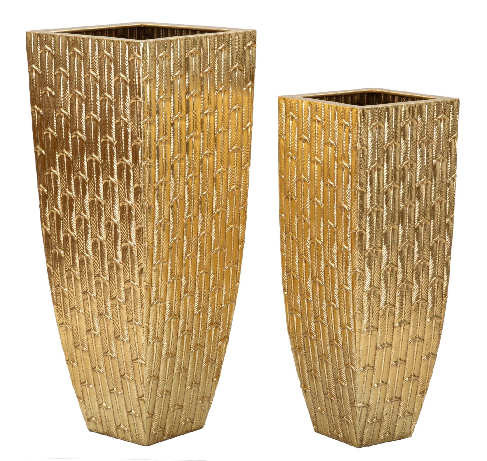Glam Vaser   Guld  Metal   40x40x99 Og 32x32x84 Cm