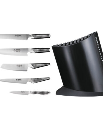 Global Knivsæt Med Knivblok Sort