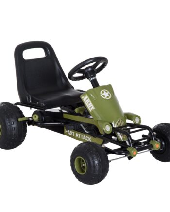 Gokart Pedalbil Med Håndbremse  Frem- Og Bakgear  Børnekøretøj Kettcar Pedalbil Med Justerbart Sæde Til Børn  -  år  99   65   56 Cm Grøn