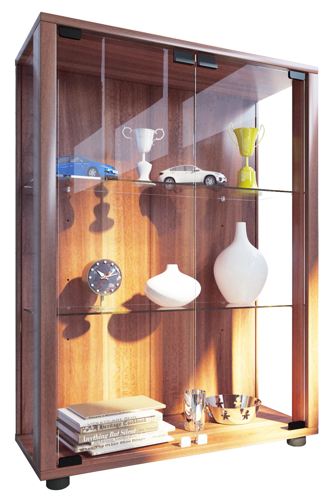 Gulvvitrineskab Med Sikkerhedsglas  80   60   25 Cm  Brun
