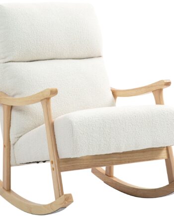 Gyngestol  Betræk   Fløjlsstof  Ergonomisk Ryglæn  120 Kg Lasteevne  65b   90d   98h Cm  Cremehvid