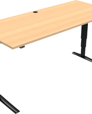 Hæve- Sænkebord To-bens Zennord Rise Rest Sidde- Ståbord 180ã 80 Cm Natur Sort