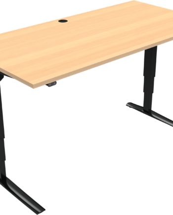 Hæve- Sænkebord Zennord Rise Rest Firkantet Natur Sort Bøg 160x80 Cm Justerbar 65-125 Cm