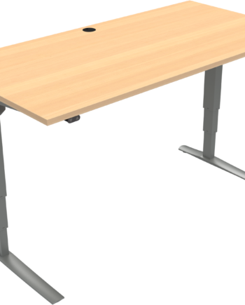 Hæve- Sænkebord Zennord Rise Rest To-bens Firkantet 160ã 80 Cm Natur Sølv