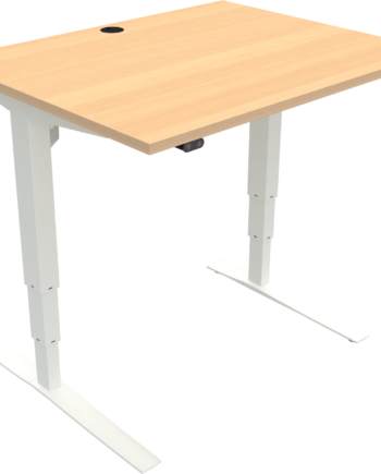 Hæve- Sænkebord Zennord Rise Rest 80x100 Cm Bøg Hvid Justerbart Skrivebord
