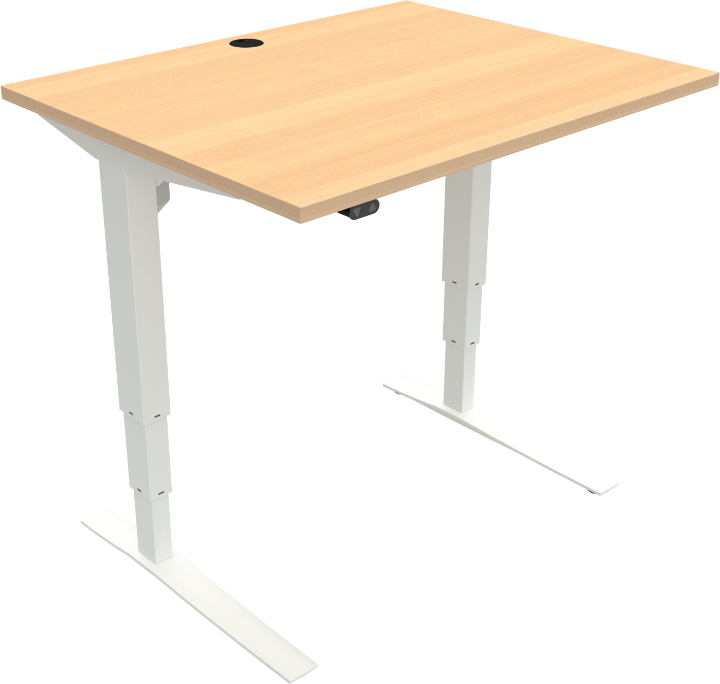 Hæve- Sænkebord Zennord Rise Rest 80x100 Cm Bøg Hvid Justerbart Skrivebord