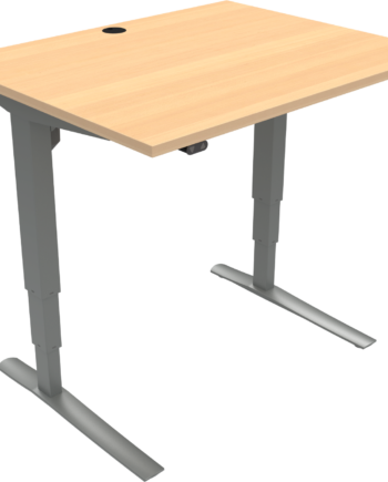 Hæve- Sænkebord Zennord Rise Rest  -benet Firkantet Bøg Sølvstel 80ã 100 Cm Højdejusterbar 65-125 Cm