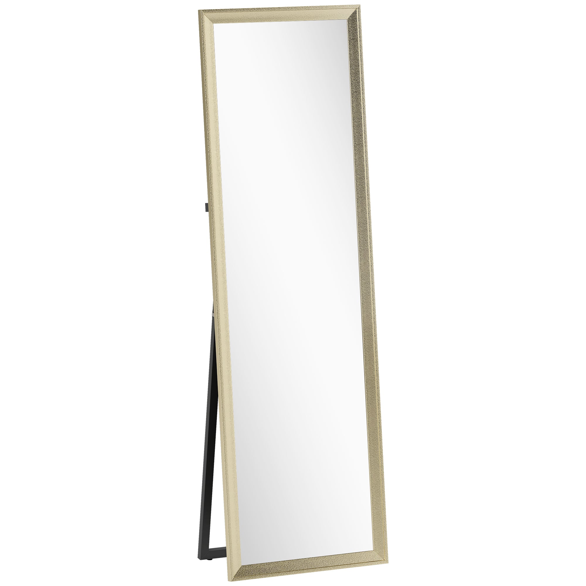Helfigursspejl Fleksibelt Positionerbart 160 50 Cm Guldfarvet