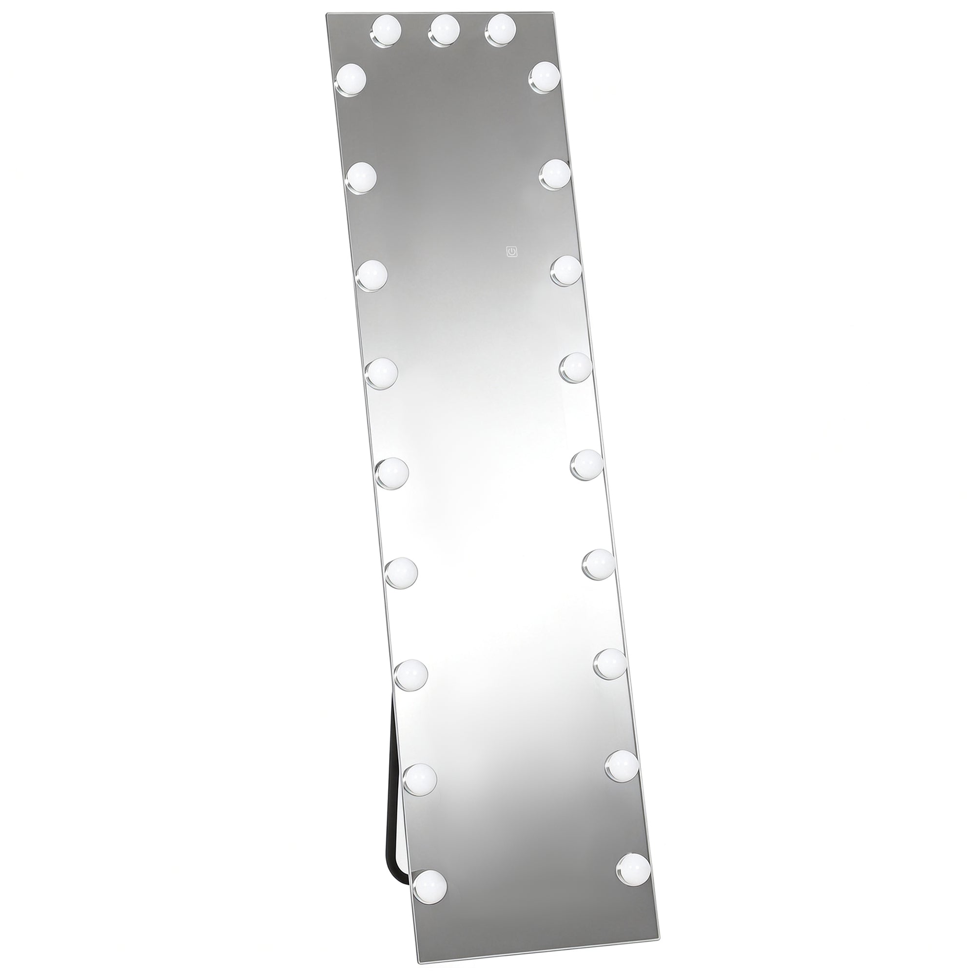 Helfigursspejl 150x40 Cm Rgb-led Stående Spejl Med 21 Pærer    Lysfarver  Touch-afbryder  Hukommelsesfunktion