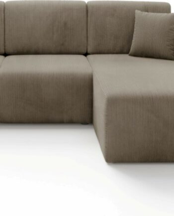 Hjørnesofa Maison Vellé Sorella Loungesofa Poso 02 Stof  Sovesofa 200x140 Cm  Vendbar Med Opbevaring