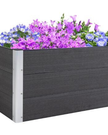 Højbed Lavet Af Aluminium  Plantebed  Kold Ramme  Havebed  Blomsterkasse  Vejrbestandig  Uden Base  Plantekasse 100x50x55   Cm Til Terrasse  Balkon  Blomsterkasse Til Blomster  Planter  Grå