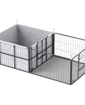Hvalpekasse Til Hvalpe  Hvalpekasse Hvalpelegegård Med   Paneler    Sektioner  Vaskbar Hvalpemåtte  203x102x60cm  Sort