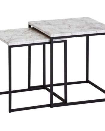 Indskudsborde   Marmor Look Med Metalstel