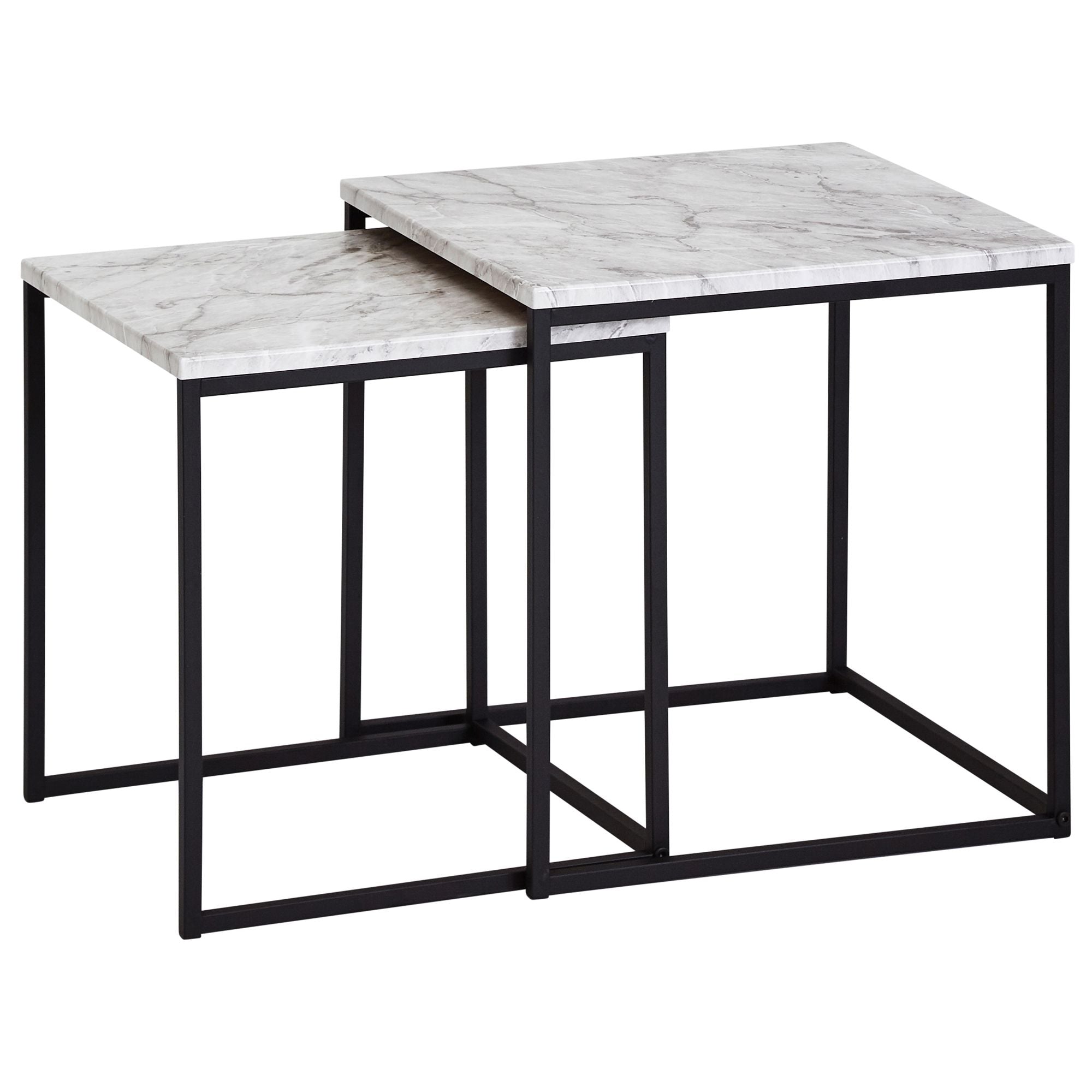 Indskudsborde   Marmor Look Med Metalstel