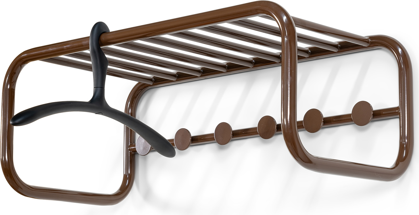 Knagerække Hattehylde Spinder Design Retro Chokoladebrun Stål H24 8ã B72ã D35 Cm