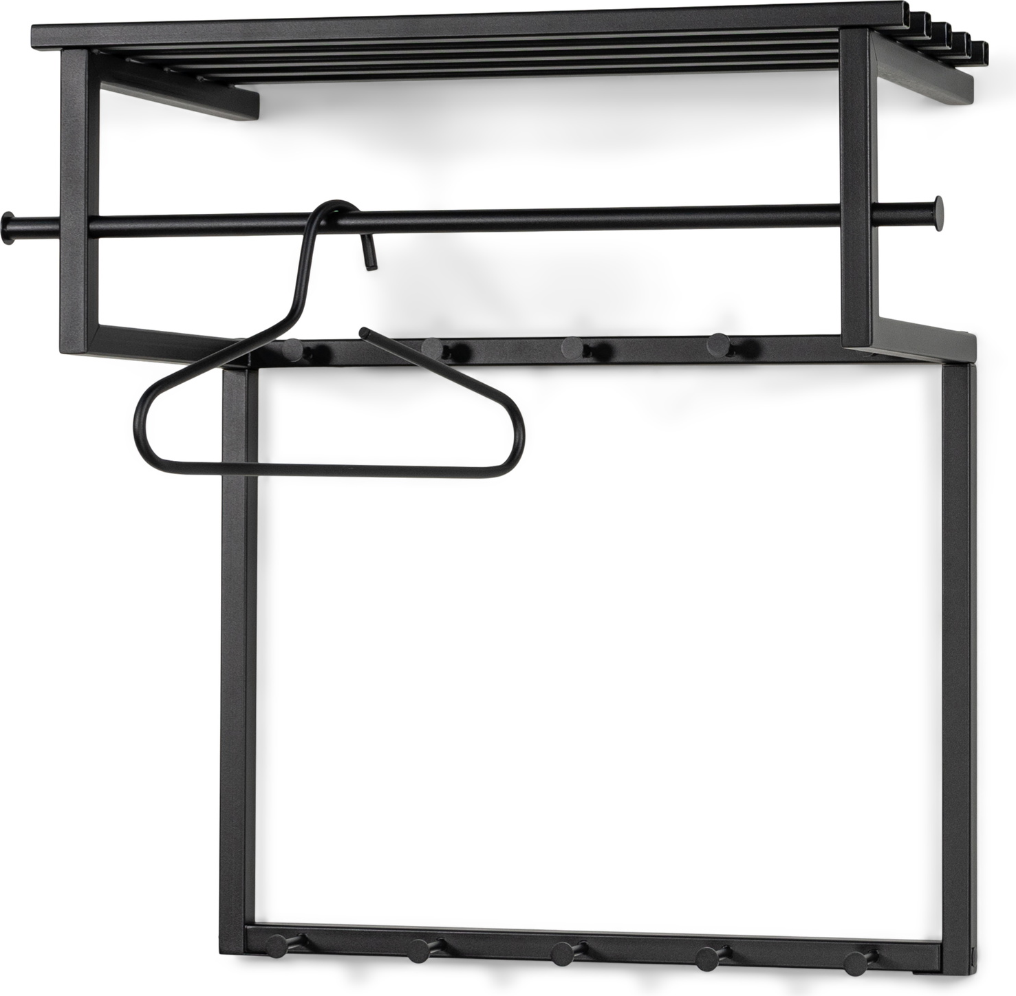 Knagerække Med Hattehylde Spinder Design Rizzoli Sortlakeret Stål H76ã B76ã D34 Cm
