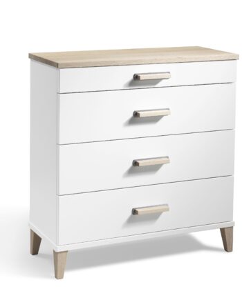 Kommode Oscarssons Möbel Malva   Hvidlakeret   Hvidolieret Egetræ    Skuffer  H76ã B70ã D31 Cm