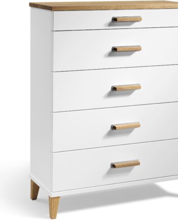 Kommode Oscarssons Möbel Malva   Hvidlakeret Og Oliebehandlet Egetræ   94x70x31 Cm
