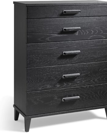 Kommode Oscarssons Möbel Malva   Sortbejdset Egetræ Med   Skuffer H94ã L70ã D31 Cm