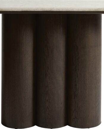 Konsolbord Nordique Design Piazze Marmor Træ  Beige Mørk Natur  120x38x75 Cm  Sidebord