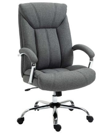 Kontorstol Med Gyngefunktion  Ergonomisk Stol Med Polstrede Armlæn Og Nakkestøtte  Højdejusterbar Kontorstol  Drejestol Med Ryglæn  Nylon Grå  65   78   110-118 Cm