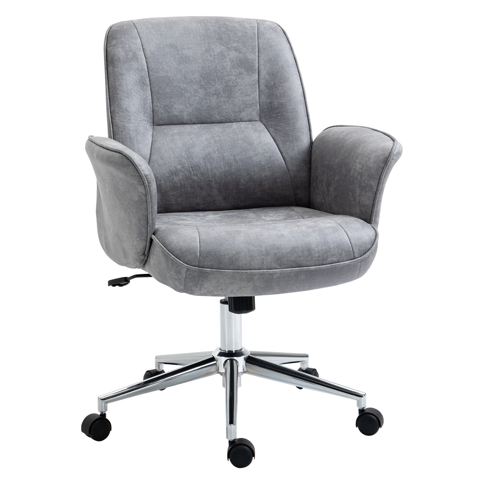 Kontorstol Med Gyngefunktion Højdejusterbar Drejestol Ergonomisk Arbejdsstol Moderne Lasteevne Op Til 120 Kg Mikrofiber Lysegrå 67 69 92-102 Cm