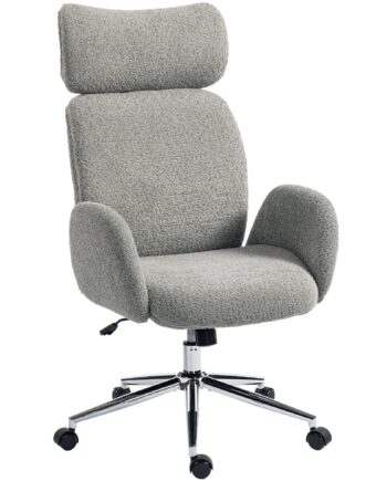 Kontorstol Med Justerbar Nakkestøtte  Ergonomisk Skrivebordsstol  Vippefunktion  Højdejusterbar  Mørkegrå