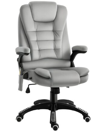 Kontorstol Med Vibrationsmassage  Ergonomisk Skrivebordsstol Med Varme- Og Lænefunktioner  Højdejusterbar Lederstol Med Fjernbetjening  Sidelomme  Fløjlslook  Brun