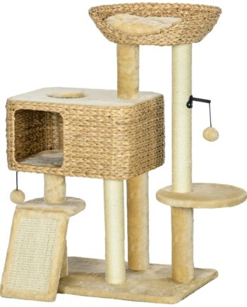 Kradsetræ Til Katte    Kattehule    Katteseng    Liggeflade    Rampe  60 Cm   40 Cm   98 Cm  Naturlig   Beige
