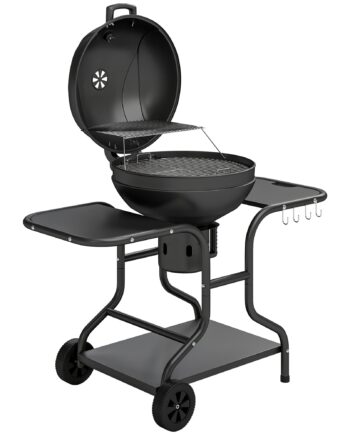 Kulgrill Bbq-ryger Med Sideborde  Låg  Termometer Og Hjul  129   63     106   Cm