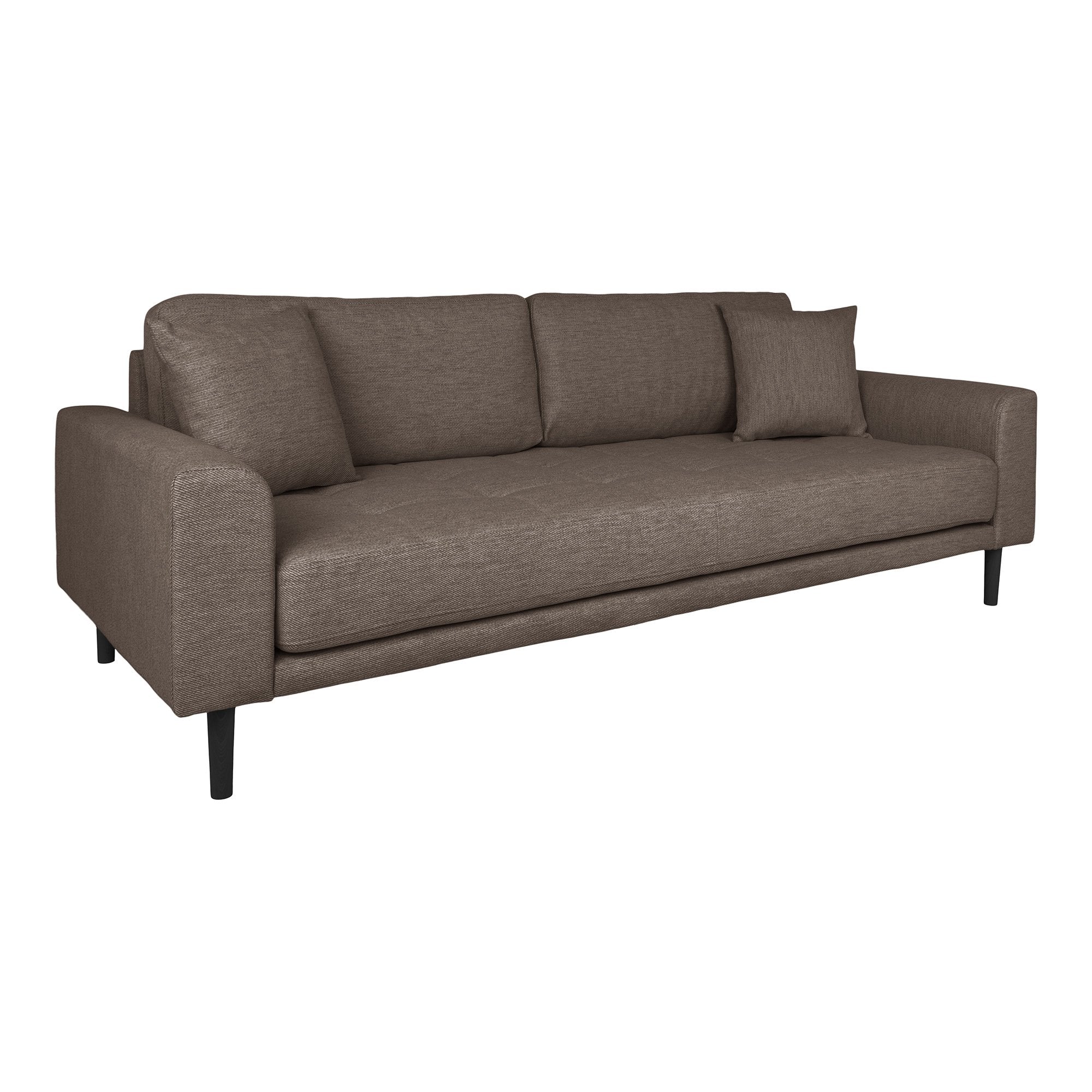 Lido Personers Sofa Personers Sofa Brun Med To Puder Og Sorte Træben Hn1055