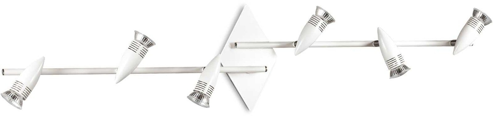 Loftslampe Ideal Lux Alfa Hvid Metal  -armet Med Justerbare Gu10-spot Inkl 5w 480 Lm Pærer L106   H16   B22 Cm