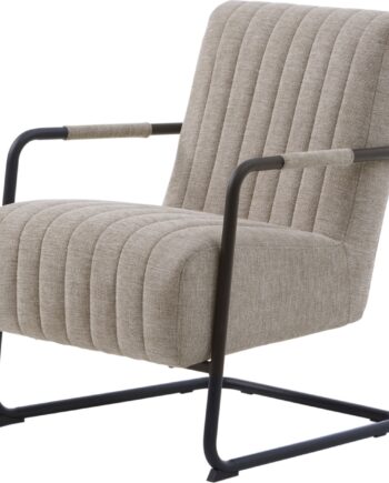 Loungestol   Lænestol Nordique Design Trout  Sand Sort  Stålramme  Polstret   100  Polyester  H84 5ã B65ã D77 Cm